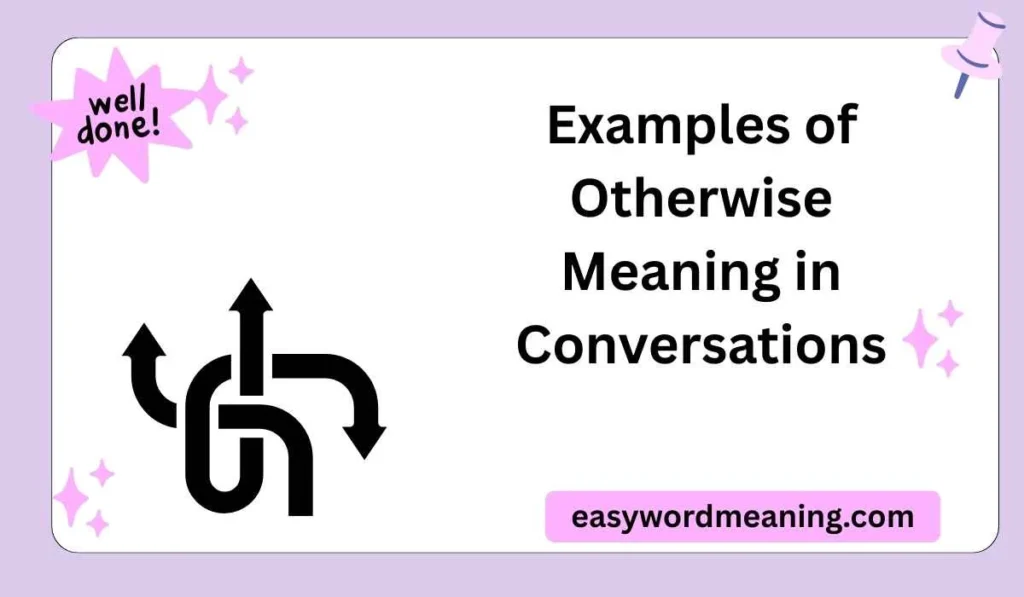Examples of Otherwise Meaning in Conversations